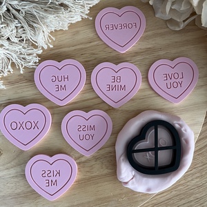 3D fondant forma és sütikiszúró - Valentin napi mini szív 7 db-os szett - otthon & életmód - konyhafelszerelés, tálalás - sütés, főzés - sütikiszúró - Meska.hu