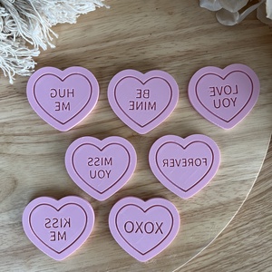 3D fondant forma és sütikiszúró - Valentin napi mini szív 7 db-os szett - otthon & életmód - konyhafelszerelés, tálalás - sütés, főzés - sütikiszúró - Meska.hu