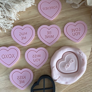 3D fondant forma és sütikiszúró - Valentin napi mini szív 7 db-os szett - otthon & életmód - konyhafelszerelés, tálalás - sütés, főzés - sütikiszúró - Meska.hu