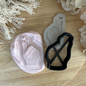 3D fondant forma és sütikiszúró - Valentin nap kéz - otthon & életmód - konyhafelszerelés, tálalás - sütés, főzés - sütikiszúró - Meska.hu