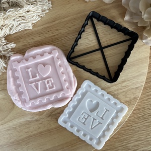 3D fondant forma és sütikiszúró - Valentin nap Love bélyeg - Meska.hu