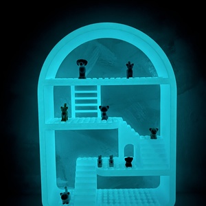 Húsvéti ajándék fiúknak Világítós játéktároló polc Gyerekszoba LEGO dekoráció, Játék & Sport, Építőjáték, , MESKA