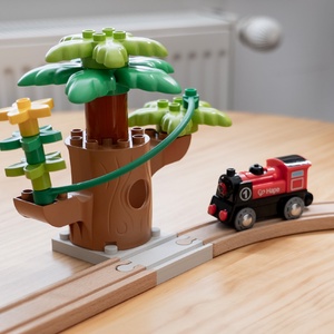 LEGO Duplo � Fa vonatpálya adapter / Összekötő elem szett - játék & sport - kisautók, járművek - vonat - Meska.hu