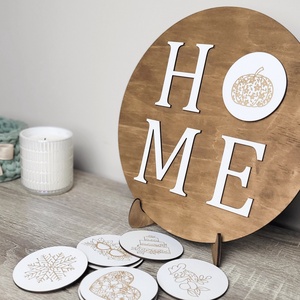 HOME szezonális dekoráció, üdvözlőtábla - otthon & életmód - dekoráció - ajtó- és ablak dekoráció - ajtótábla - Meska.hu