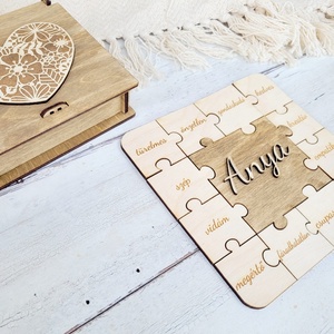 Anyák napi puzzle dobozban - otthon & életmód - dekoráció - asztal és polc dekoráció - díszdoboz - Meska.hu