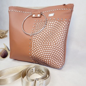 Floralbag Moxie Dot - camel - esküvő - kiegészítők - táska - Meska.hu