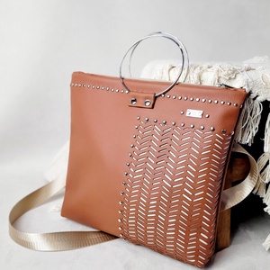 Floralbag Moxie Vee - camel - esküvő - kiegészítők - táska - Meska.hu