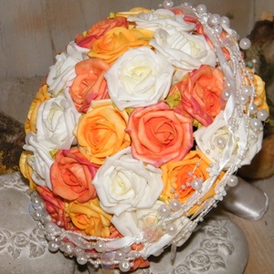 Romantikus kerek menyasszonyi csokor -  - Meska.hu