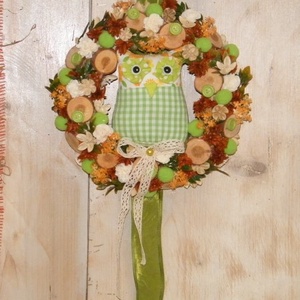 Baglyos ajtódísz - Meska.hu