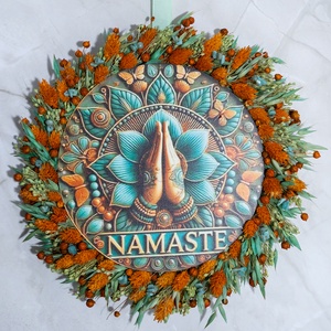 Namaste kopogtató � a nyugalom, harmónia és önkifejezés ajtódísze, Otthon & Életmód, Dekoráció, Ajtó- és ablak dekoráció, Ajtódísz & Kopogtató, Virágkötés, MESKA