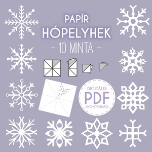 10 Kivágható Hópehely Minta // Karácsonyi Dekoráció // Digitális Nyomtatható PDF fájl - karácsony - karácsonyi lakásdekoráció - karácsonyi ablakdíszek, ablakmatricák - Meska.hu