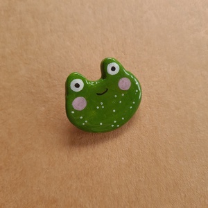 Zöld béka kitűző - ékszer - kitűző és bross - kitűző - Meska.hu