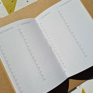 Mini határidőnapló / tervező füzet A6 méretben - újrahasznosított virágos borító - otthon & életmód - papír, írószer - jegyzetfüzet & napló - Meska.hu