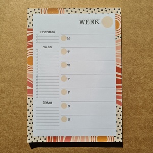Angol nyelvű heti tervező jegyzettömb / Weekly Planner notepad - otthon & életmód - papír, írószer - jegyzetfüzet & napló - Meska.hu