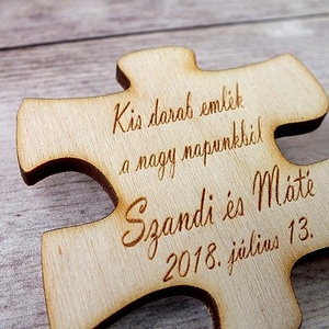 Esküvői köszönőajándék puzzledarab hűtőmágnes -  - Meska.hu