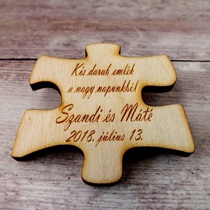 Esküvői köszönőajándék puzzledarab hűtőmágnes -  - Meska.hu