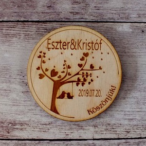 Köszönőajándék fa és szív motívummal  hűtőmágnes -  - Meska.hu