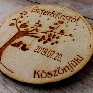 Köszönőajándék fa és szív motívummal  hűtőmágnes -  - Meska.hu