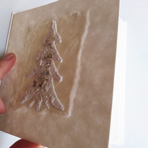 Karácsonyi képeslap merített papírból  - otthon & életmód - papír, írószer - Meska.hu