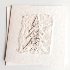 Karácsonyi képeslap merített papírból  - otthon & életmód - papír, írószer - Meska.hu