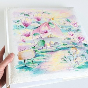 Névre szóló rózsakertes fotóalbum 30x33 cm - otthon & életmód - papír, írószer - album & fotóalbum - Meska.hu