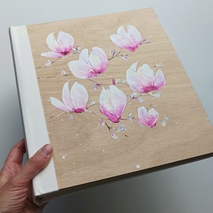 Fotóalbum magnóliákkal 25x30 cm - otthon & életmód - papír, írószer - album & fotóalbum - Meska.hu
