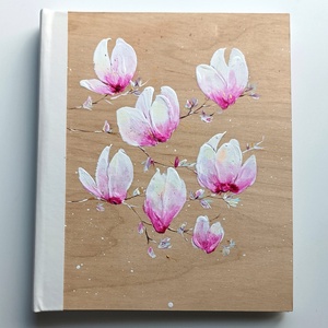 Fotóalbum magnóliákkal 25x30 cm - otthon & életmód - papír, írószer - album & fotóalbum - Meska.hu