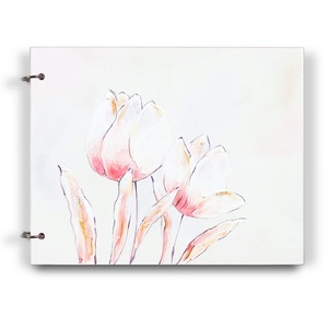 Hernyóselyemmel borított album tulipánokkal - otthon & életmód - papír, írószer - album & fotóalbum - Meska.hu