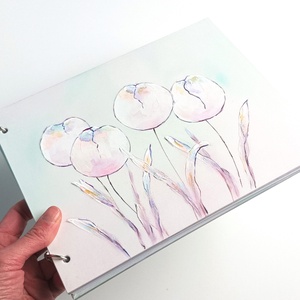 Hernyóselyemmel borított album tulipánokkal - otthon & életmód - papír, írószer - album & fotóalbum - Meska.hu