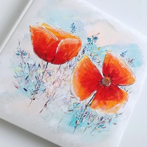 Fotóalbum pipacsokkal 25x25 cm - otthon & életmód - papír, írószer - album & fotóalbum - Meska.hu