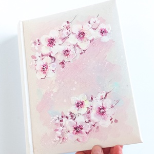 Cseresznyevirágos fotóalbum 13x18 cm-es fotóknak, Esküvő, Emlék & Ajándék, Album & Fotóalbum, Könyvkötés, Festészet, MESKA