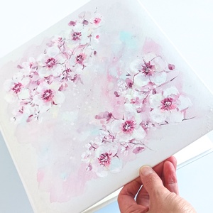 Cseresznyevirágos fotóalbum (26 x 26 cm) - esküvő - emlék & ajándék - album & fotóalbum - Meska.hu