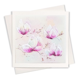 Selymes képeslap borítékkal 3D technikával, Otthon & Életmód, Papír, írószer, Ajándékozás kellékei, Képeslap, üdvözlőlap, Papírművészet, Selyemfestés, MESKA