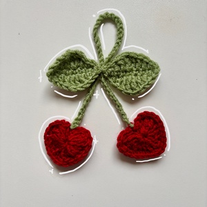 Piros cherry kulcstartó, Táska & Tok, Kulcstartó & Táskadísz, Táskadísz, Horgolás, MESKA