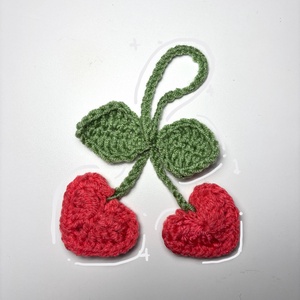 Pink cherry, Táska & Tok, Kulcstartó & Táskadísz, Táskadísz, Horgolás, MESKA