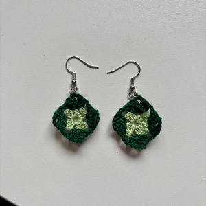 Mikrohorgolt kéttónusú fülbevaló, Ékszer, Fülbevaló, Lógó fülbevaló, Ékszerkészítés, Horgolás, MESKA