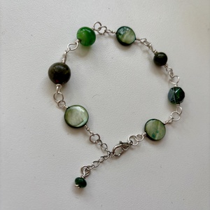 Üveggyöngy karkötő, Ékszer, Karkötő, Lánc karkötő, Ékszerkészítés, MESKA