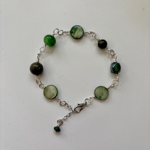 Üveggyöngy karkötő - ékszer - karkötő - lánc karkötő - Meska.hu