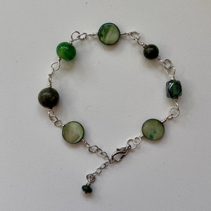 Üveggyöngy karkötő - ékszer - karkötő - lánc karkötő - Meska.hu