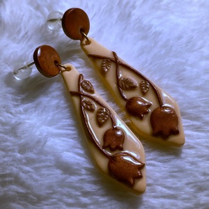 Bronz Tulipán Fülbevaló - ékszer - fülbevaló - lógó fülbevaló - Meska.hu