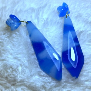 Indigo Csepp Fülbevaló - ékszer - fülbevaló - lógó fülbevaló - Meska.hu