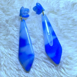 Indigo Csepp Fülbevaló - ékszer - fülbevaló - lógó fülbevaló - Meska.hu