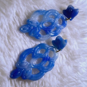 Indigo Hurok Fülbevaló - ékszer - fülbevaló - lógó fülbevaló - Meska.hu