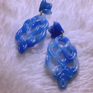 Indigo Hurok Fülbevaló - ékszer - fülbevaló - lógó fülbevaló - Meska.hu