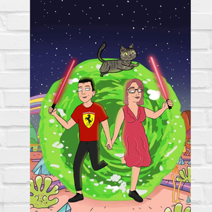 Egyedi Rick és Morty digitális rajz személyre szabott ajándék pároknak/barátoknak - művészet - grafika & illusztráció - digitális - Meska.hu