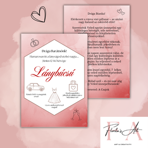 Modern stílusú, Meghívó a menyasszonynak, Digitális meghívó - Meska.hu