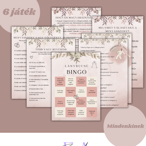 Lánybúcsús játékok pink I 6 db játék I Digitális termék  - Meska.hu