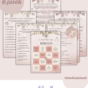 Lánybúcsú nyomtatható csomag I Meghívó + 6 játék + Oklevél I személyre szabott digitális lánybúcsú szett - esküvő - lánybúcsú - Meska.hu