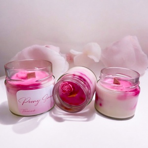 Peony Smash Bazsarózsa Illatú Tavaszi Szójagyertya - otthon & életmód - gyertya, illat, aroma - gyertya - Meska.hu