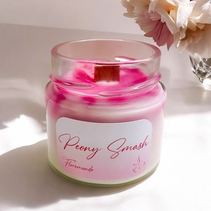 Peony Smash Bazsarózsa Illatú Tavaszi Szójagyertya, Otthon & Életmód, Gyertya, illat, aroma, Gyertya, Gyertya-, mécseskészítés, MESKA